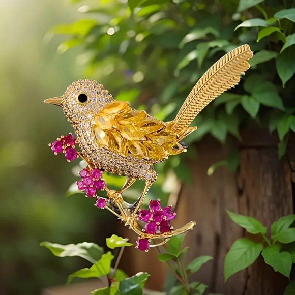 Charming Bird Brooch, Love Bird Brooch - Picture 1 of 6